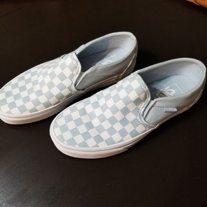 Vans Light Blue Checkered Loafer